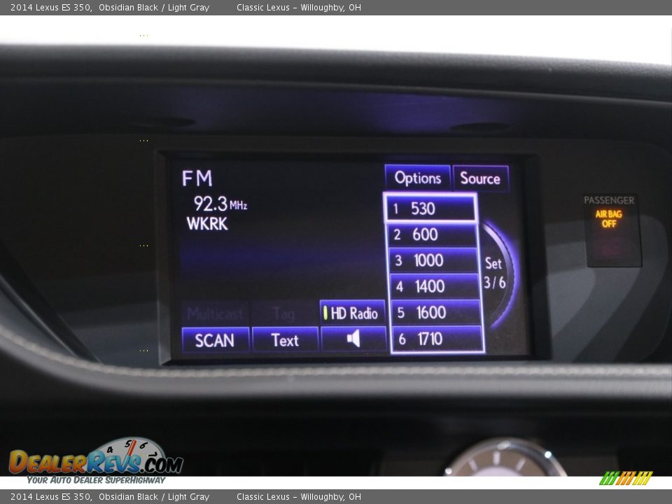 2014 Lexus ES 350 Obsidian Black / Light Gray Photo #11