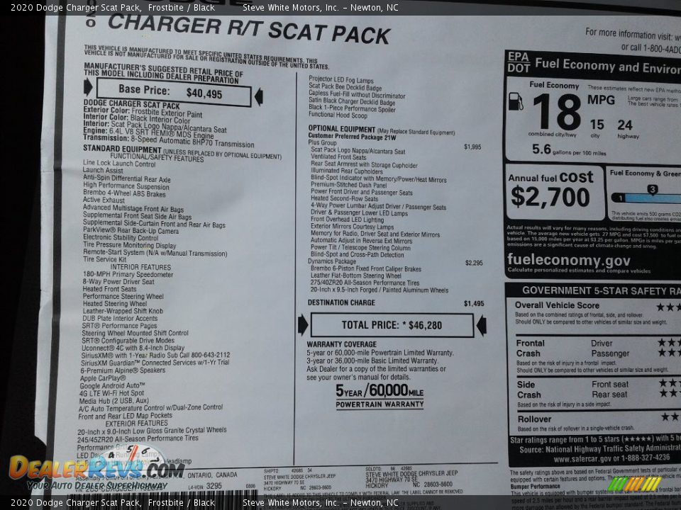 2020 Dodge Charger Scat Pack Frostbite / Black Photo #27