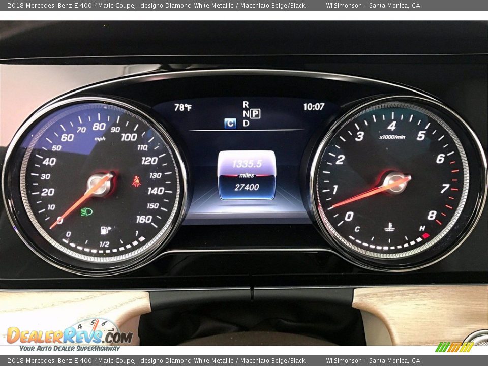 2018 Mercedes-Benz E 400 4Matic Coupe Gauges Photo #20