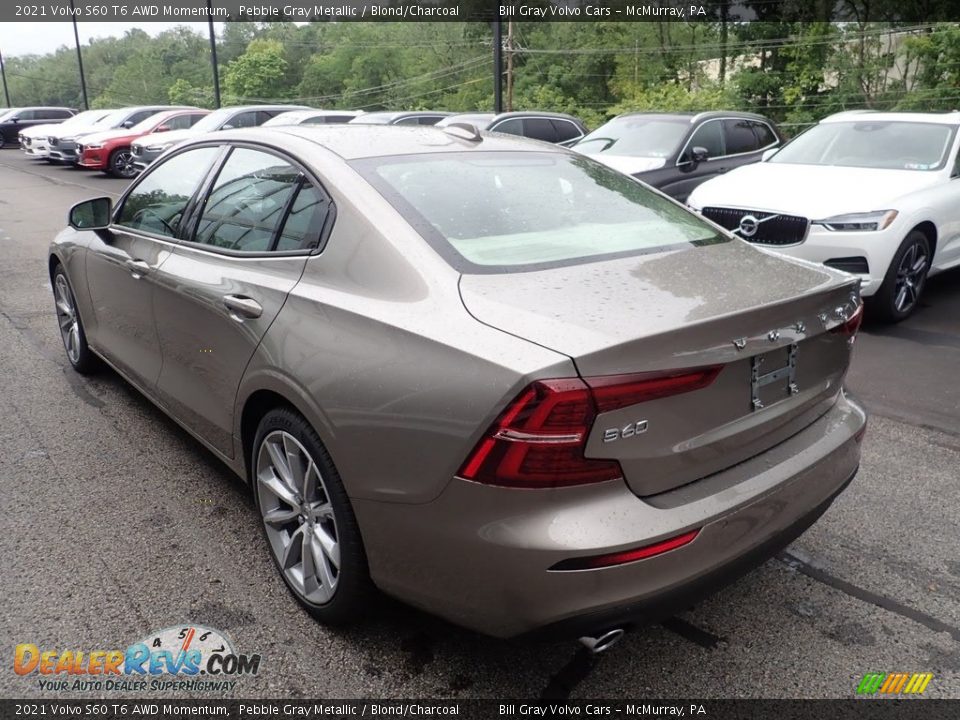 2021 Volvo S60 T6 AWD Momentum Pebble Gray Metallic / Blond/Charcoal Photo #4
