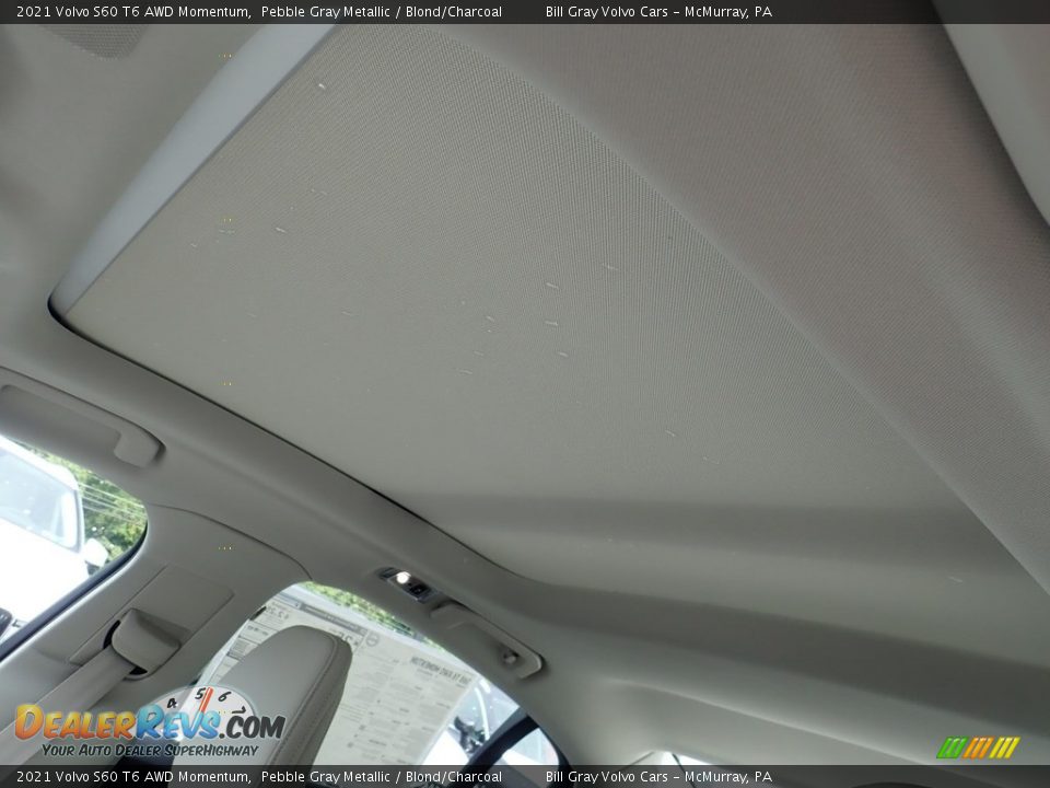2021 Volvo S60 T6 AWD Momentum Pebble Gray Metallic / Blond/Charcoal Photo #12