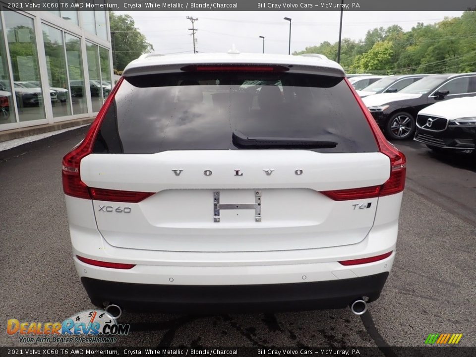 2021 Volvo XC60 T6 AWD Momentum Crystal White Metallic / Blonde/Charcoal Photo #3