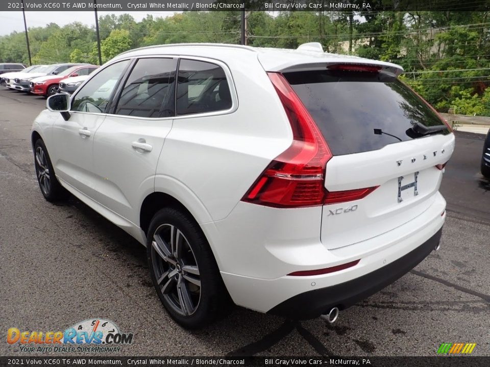 2021 Volvo XC60 T6 AWD Momentum Crystal White Metallic / Blonde/Charcoal Photo #4