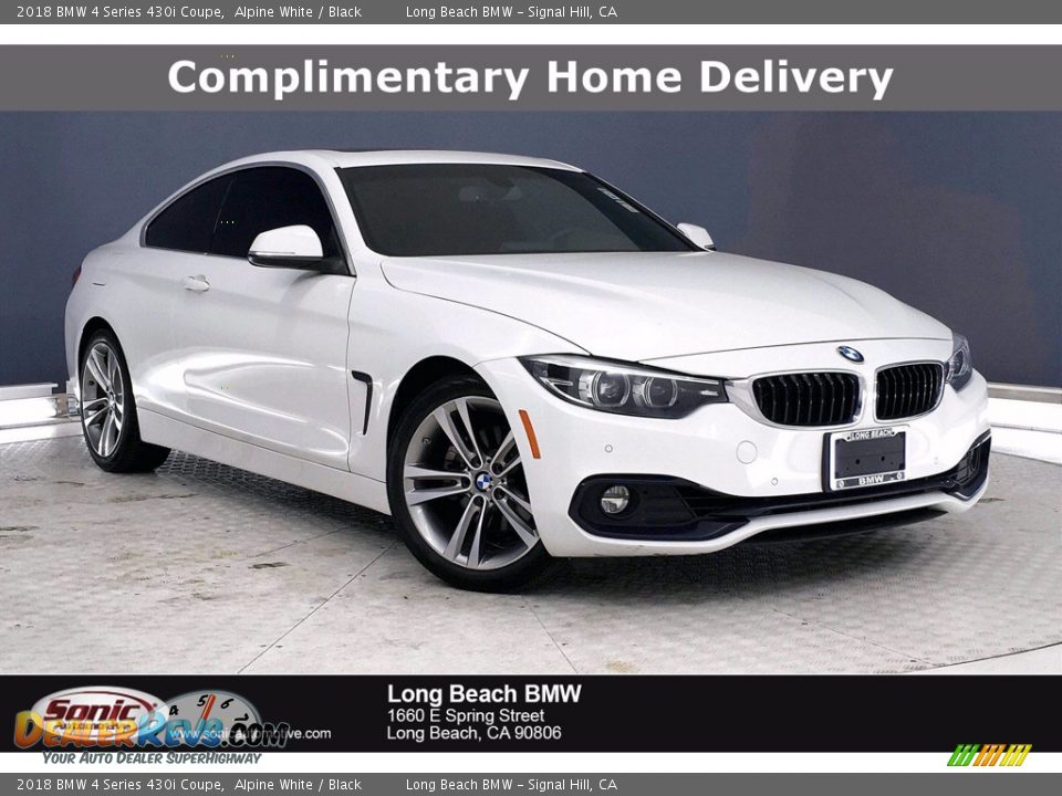 2018 BMW 4 Series 430i Coupe Alpine White / Black Photo #1