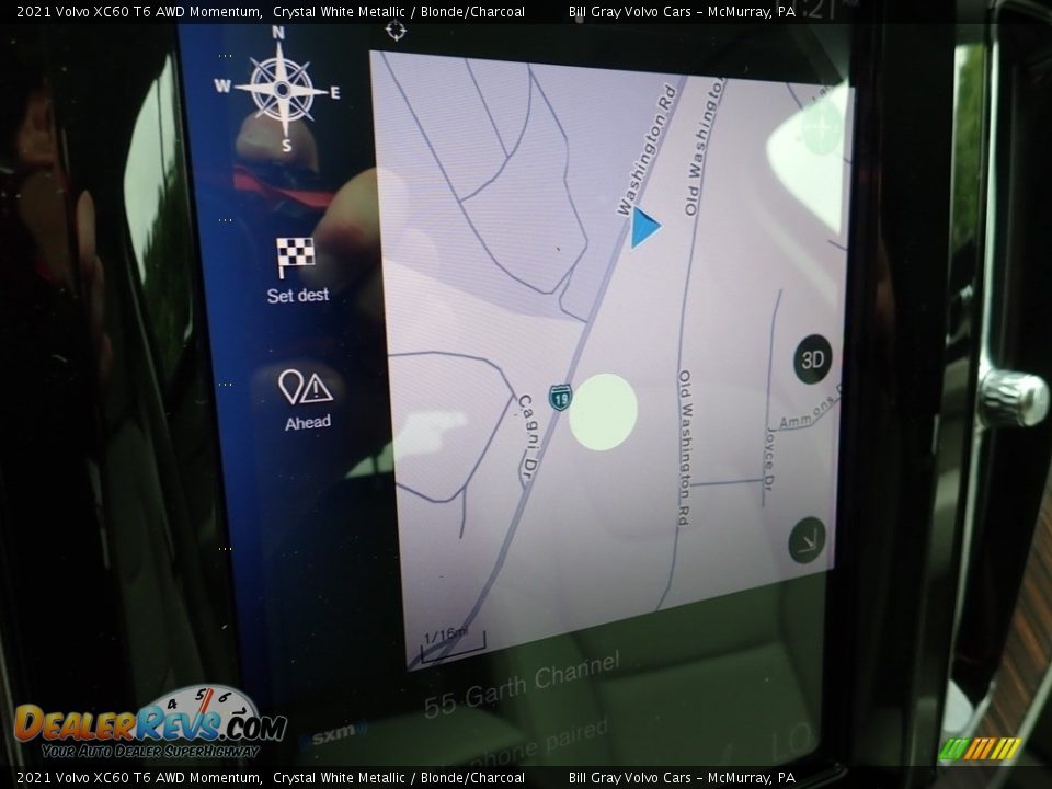 2021 Volvo XC60 T6 AWD Momentum Crystal White Metallic / Blonde/Charcoal Photo #13