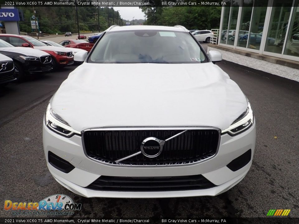 2021 Volvo XC60 T5 AWD Momentum Crystal White Metallic / Blonde/Charcoal Photo #6