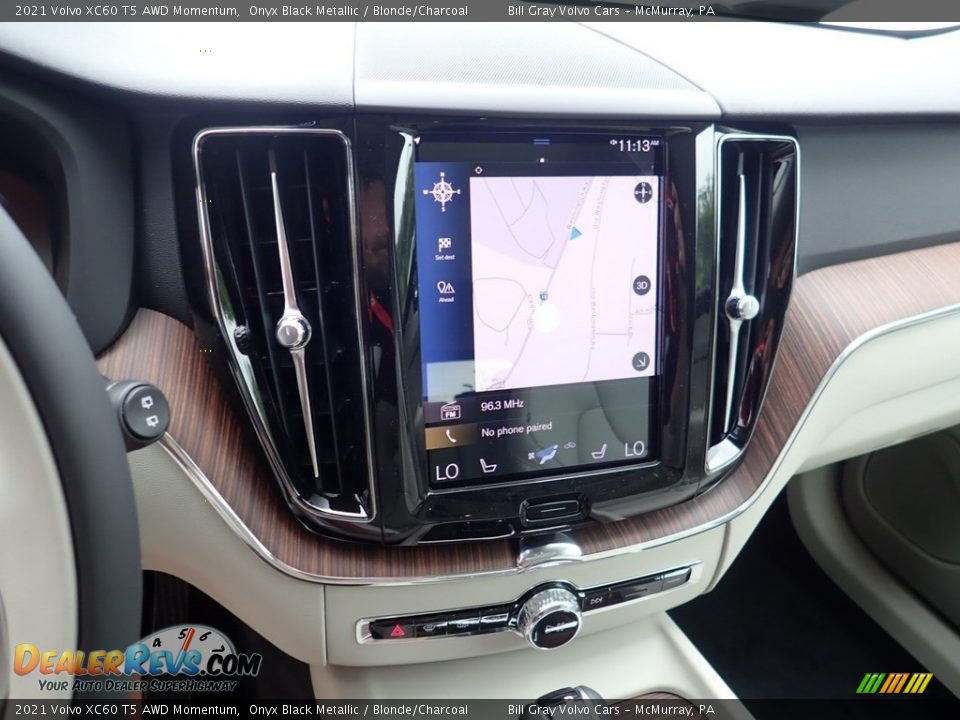 2021 Volvo XC60 T5 AWD Momentum Onyx Black Metallic / Blonde/Charcoal Photo #14