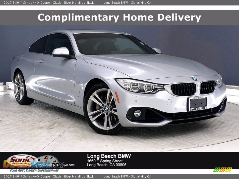 2017 BMW 4 Series 440i Coupe Glacier Silver Metallic / Black Photo #1