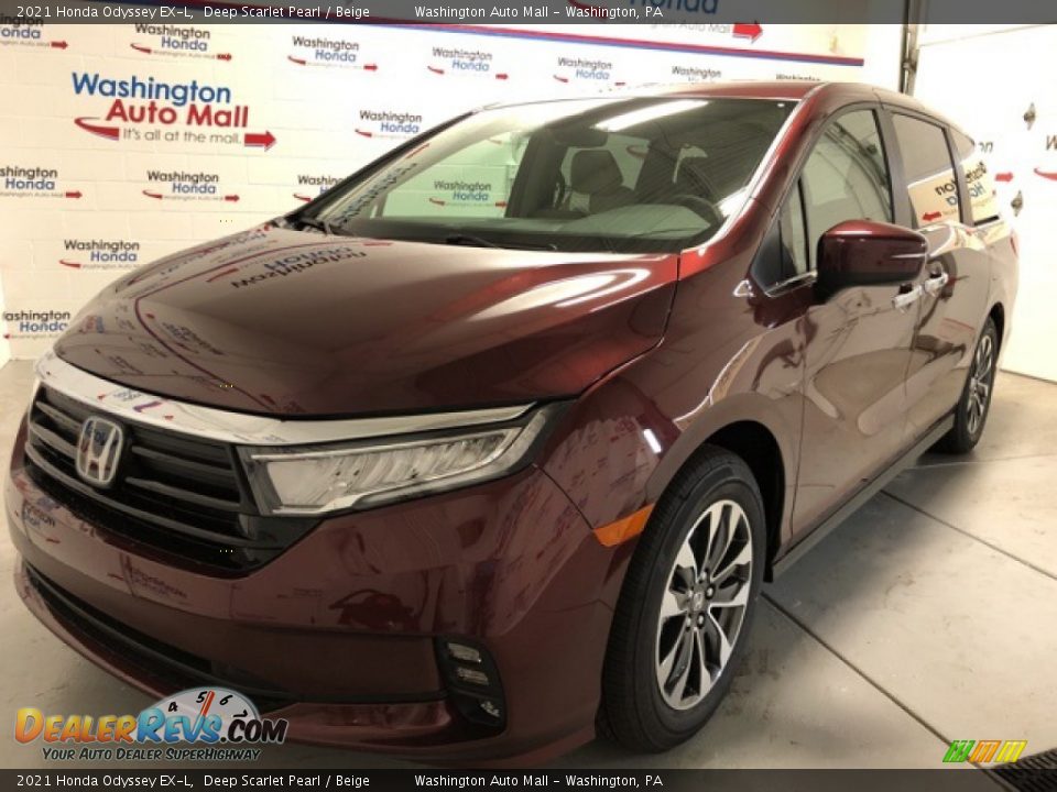 2021 Honda Odyssey EX-L Deep Scarlet Pearl / Beige Photo #1