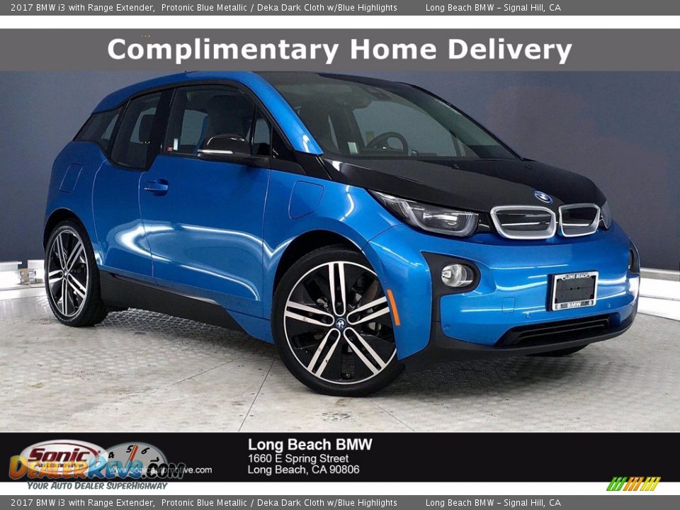2017 BMW i3 with Range Extender Protonic Blue Metallic / Deka Dark Cloth w/Blue Highlights Photo #1