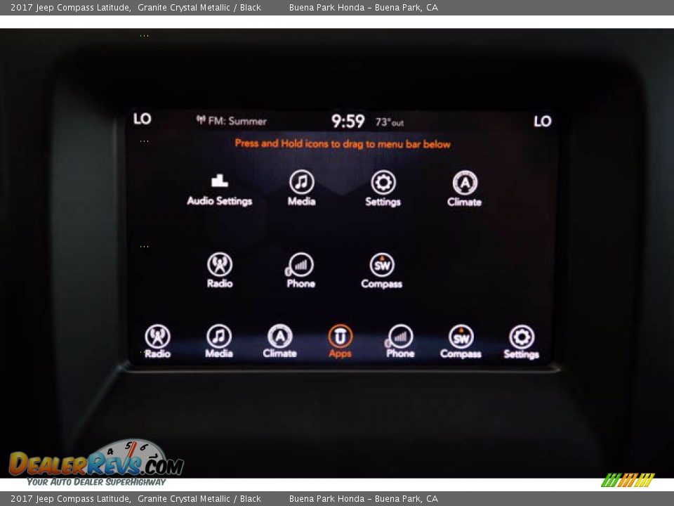 2017 Jeep Compass Latitude Granite Crystal Metallic / Black Photo #22