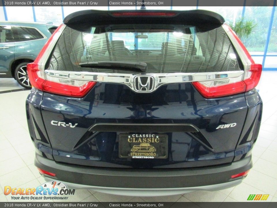 2018 Honda CR-V LX AWD Obsidian Blue Pearl / Gray Photo #5