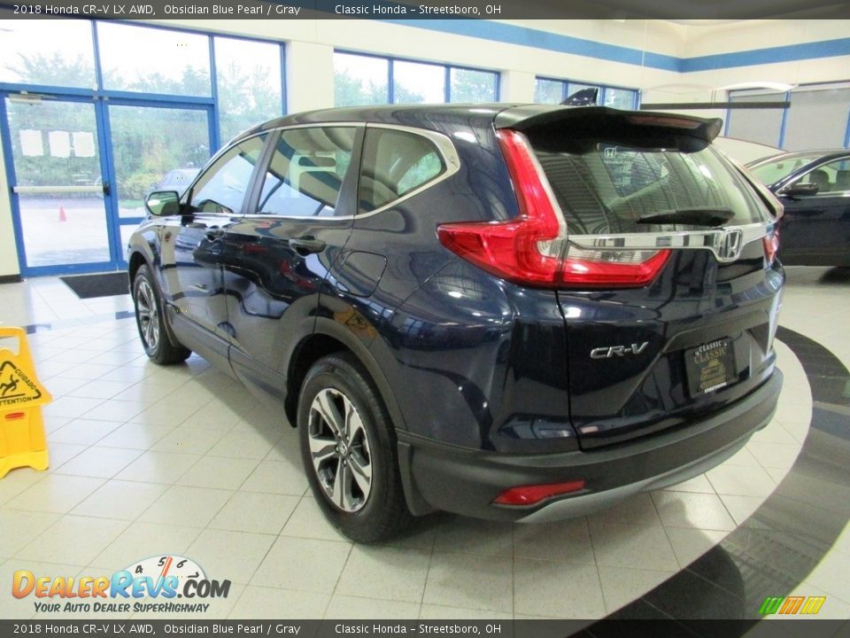 2018 Honda CR-V LX AWD Obsidian Blue Pearl / Gray Photo #6