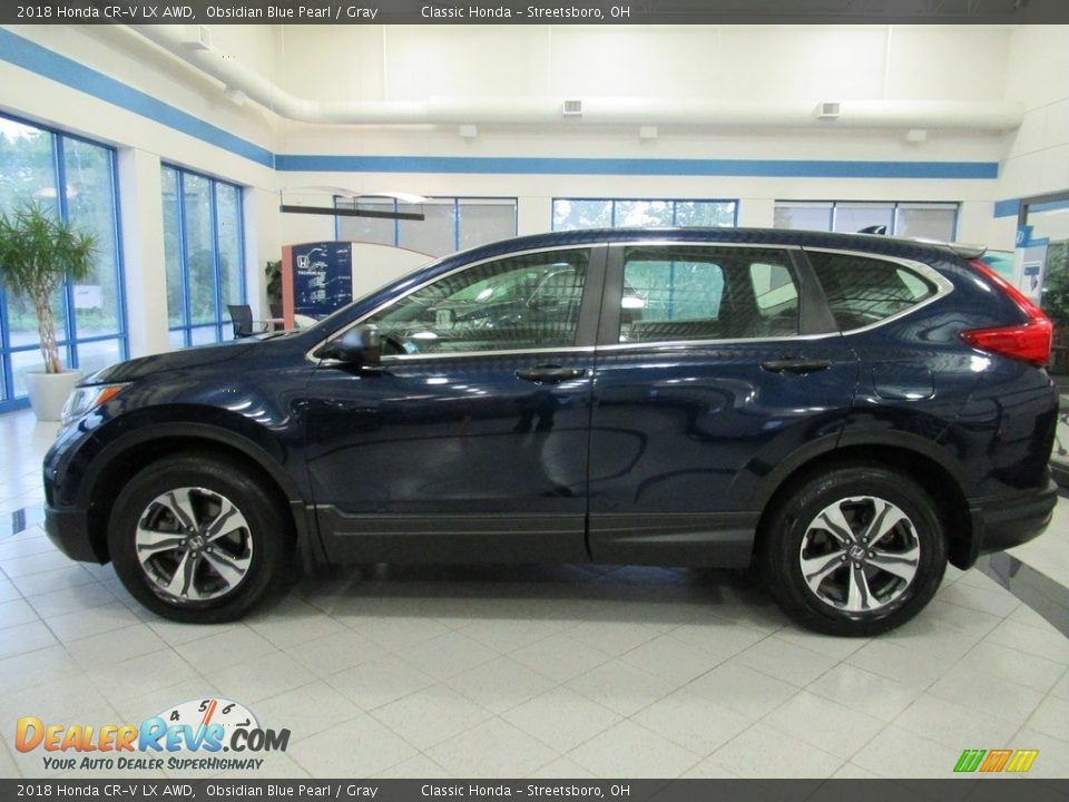 2018 Honda CR-V LX AWD Obsidian Blue Pearl / Gray Photo #8