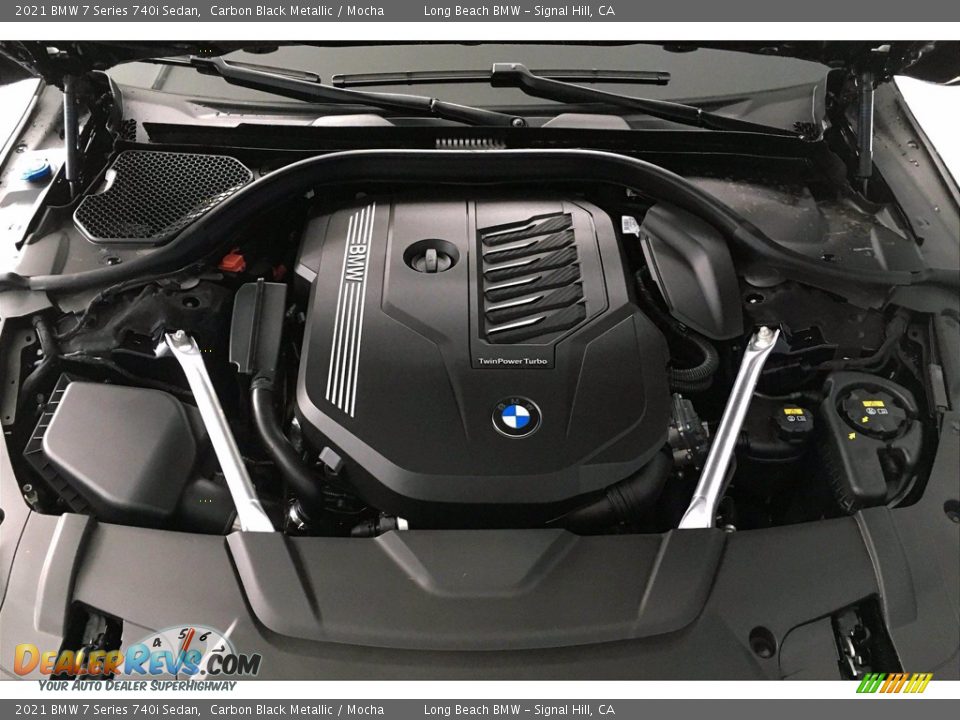 2021 BMW 7 Series 740i Sedan Carbon Black Metallic / Mocha Photo #10