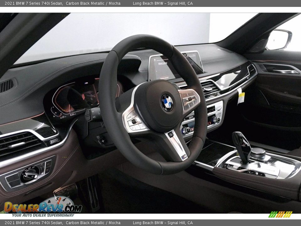 2021 BMW 7 Series 740i Sedan Carbon Black Metallic / Mocha Photo #7