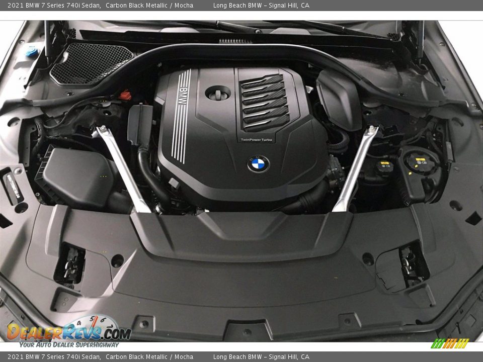2021 BMW 7 Series 740i Sedan Carbon Black Metallic / Mocha Photo #10