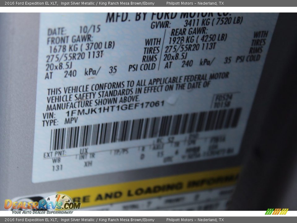2016 Ford Expedition EL XLT Ingot Silver Metallic / King Ranch Mesa Brown/Ebony Photo #33