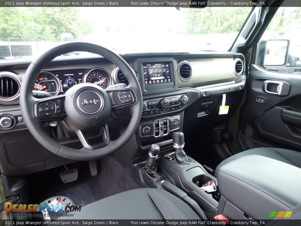 Black Interior - 2021 Jeep Wrangler Unlimited Sport 4x4 Photo #14