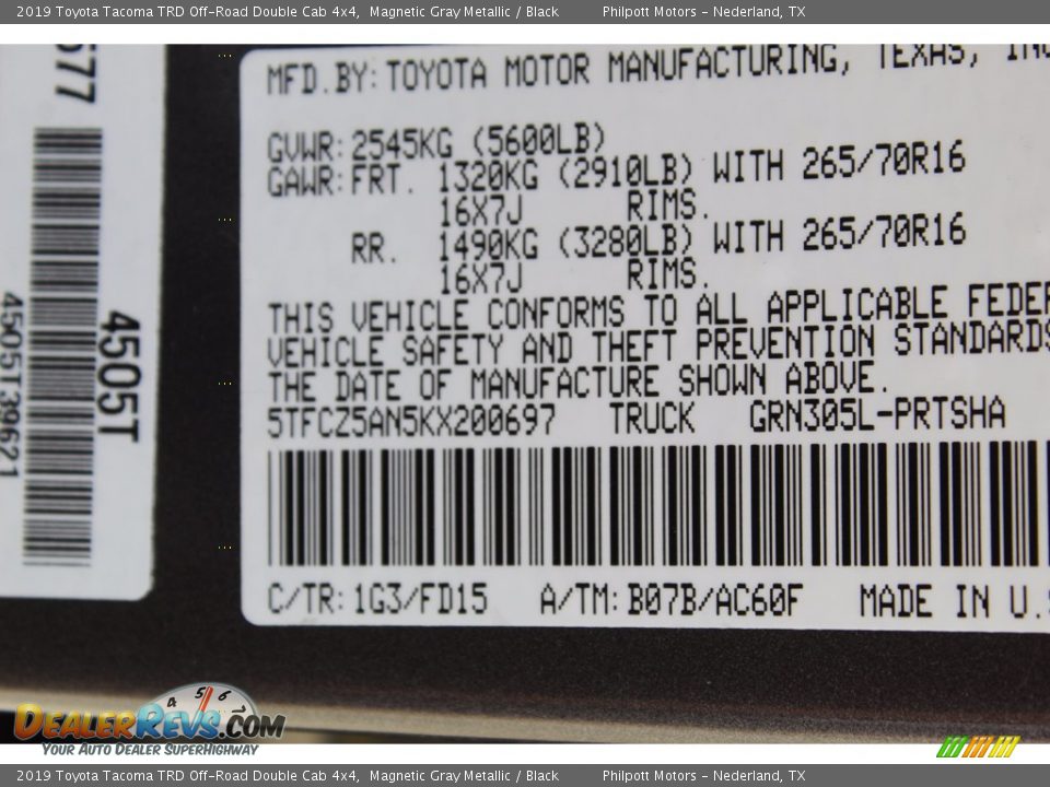 2019 Toyota Tacoma TRD Off-Road Double Cab 4x4 Magnetic Gray Metallic / Black Photo #27