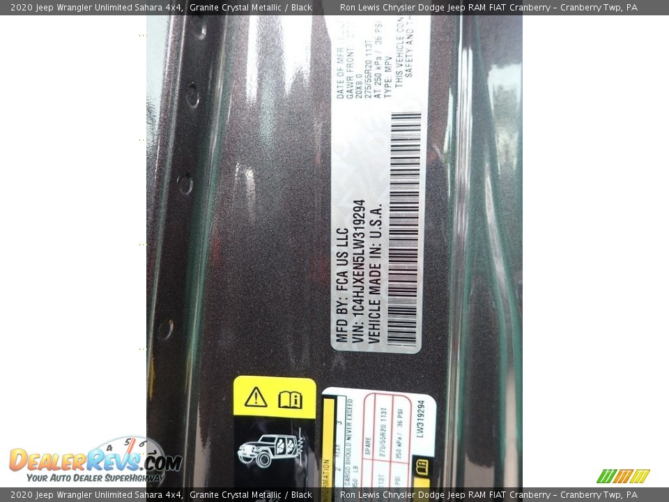 2020 Jeep Wrangler Unlimited Sahara 4x4 Granite Crystal Metallic / Black Photo #11