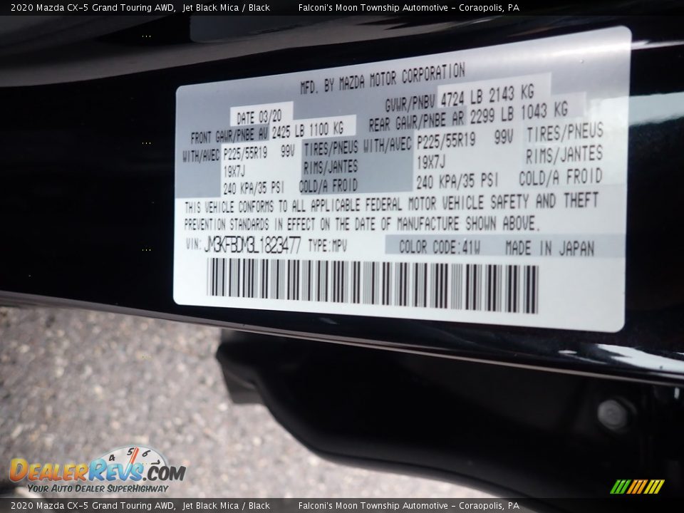 2020 Mazda CX-5 Grand Touring AWD Jet Black Mica / Black Photo #12