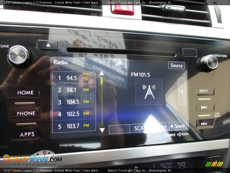 2017 Subaru Legacy 2.5i Premium Crystal White Pearl / Slate Black Photo #18