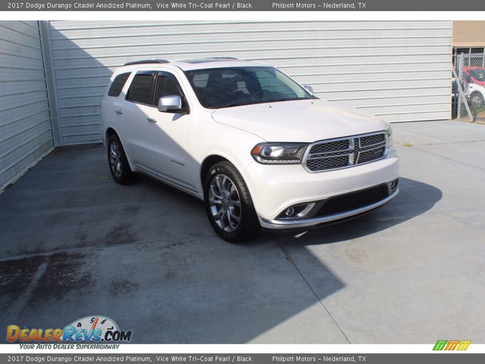 2017 Dodge Durango Citadel Anodized Platinum Vice White Tri-Coat Pearl / Black Photo #2