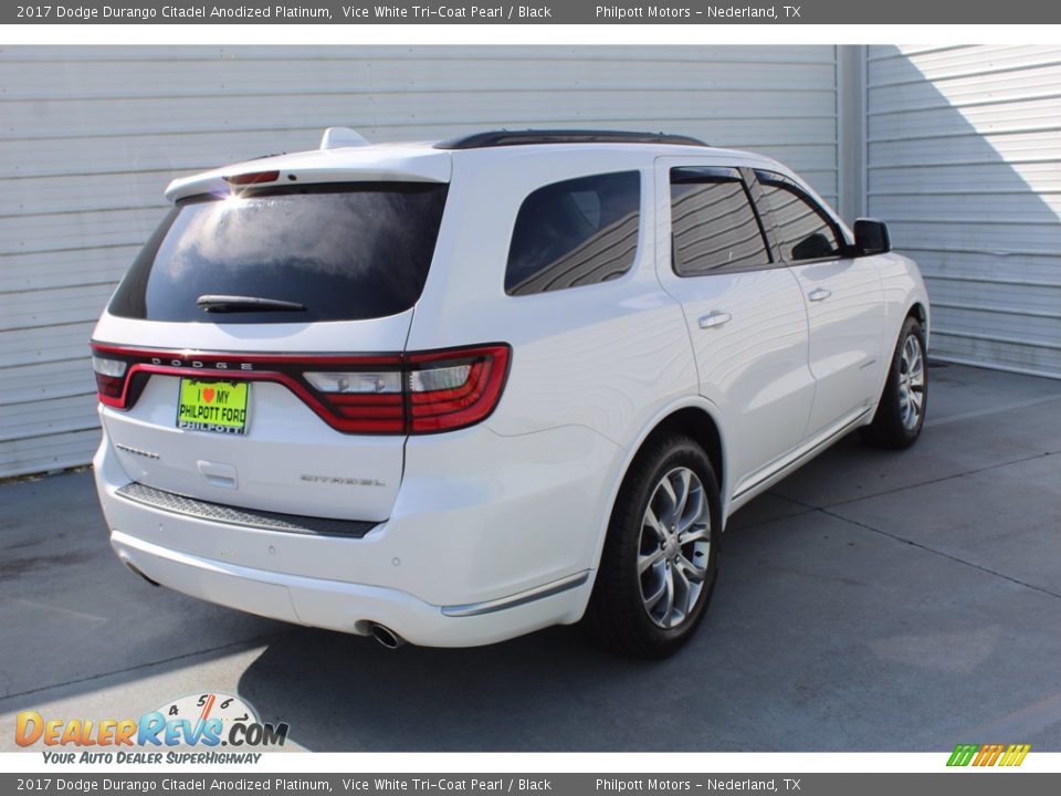 2017 Dodge Durango Citadel Anodized Platinum Vice White Tri-Coat Pearl / Black Photo #10