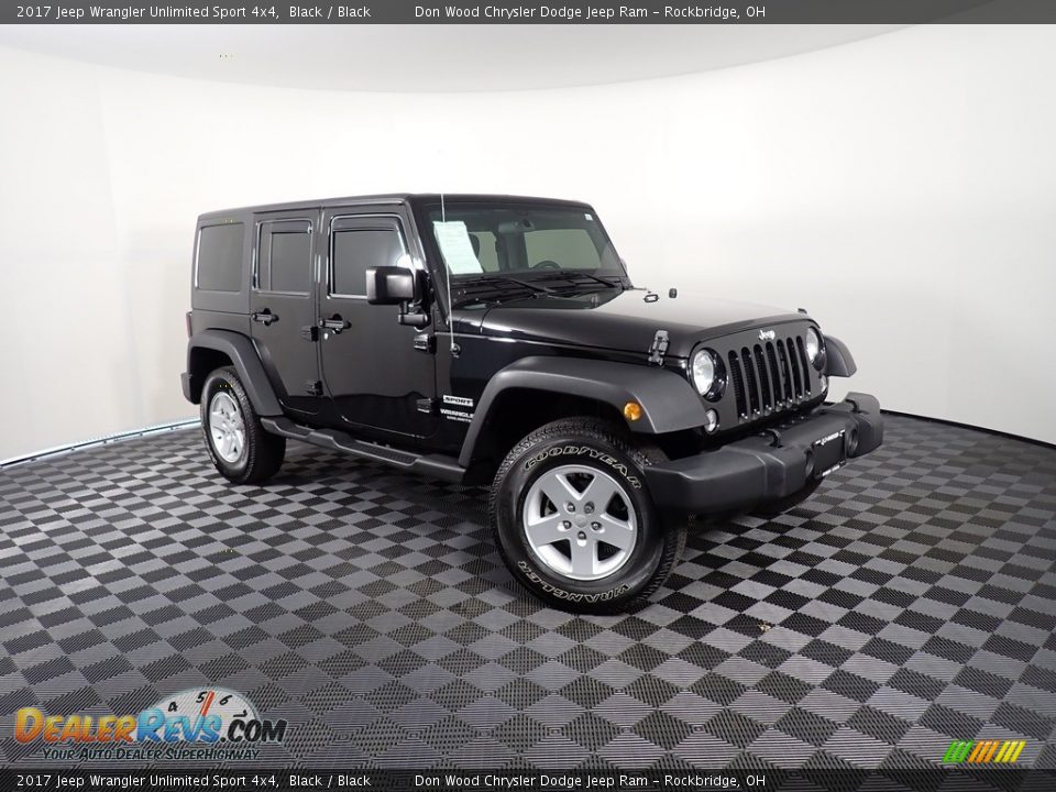 2017 Jeep Wrangler Unlimited Sport 4x4 Black / Black Photo #2