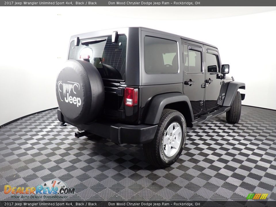 2017 Jeep Wrangler Unlimited Sport 4x4 Black / Black Photo #15