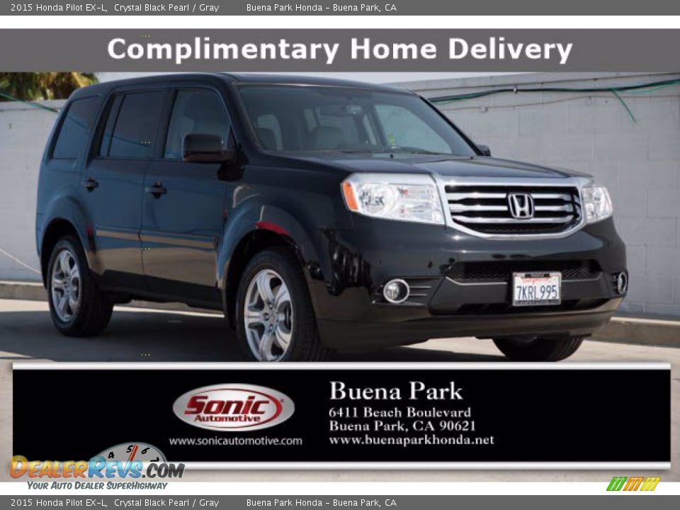 2015 Honda Pilot EX-L Crystal Black Pearl / Gray Photo #1