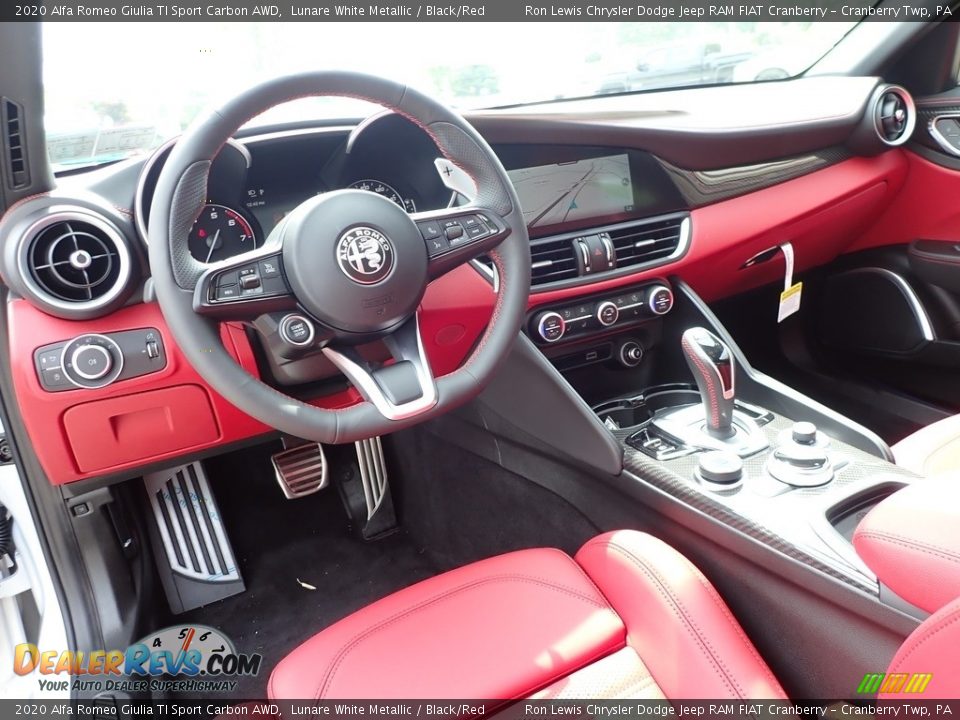 Black/Red Interior - 2020 Alfa Romeo Giulia TI Sport Carbon AWD Photo #15