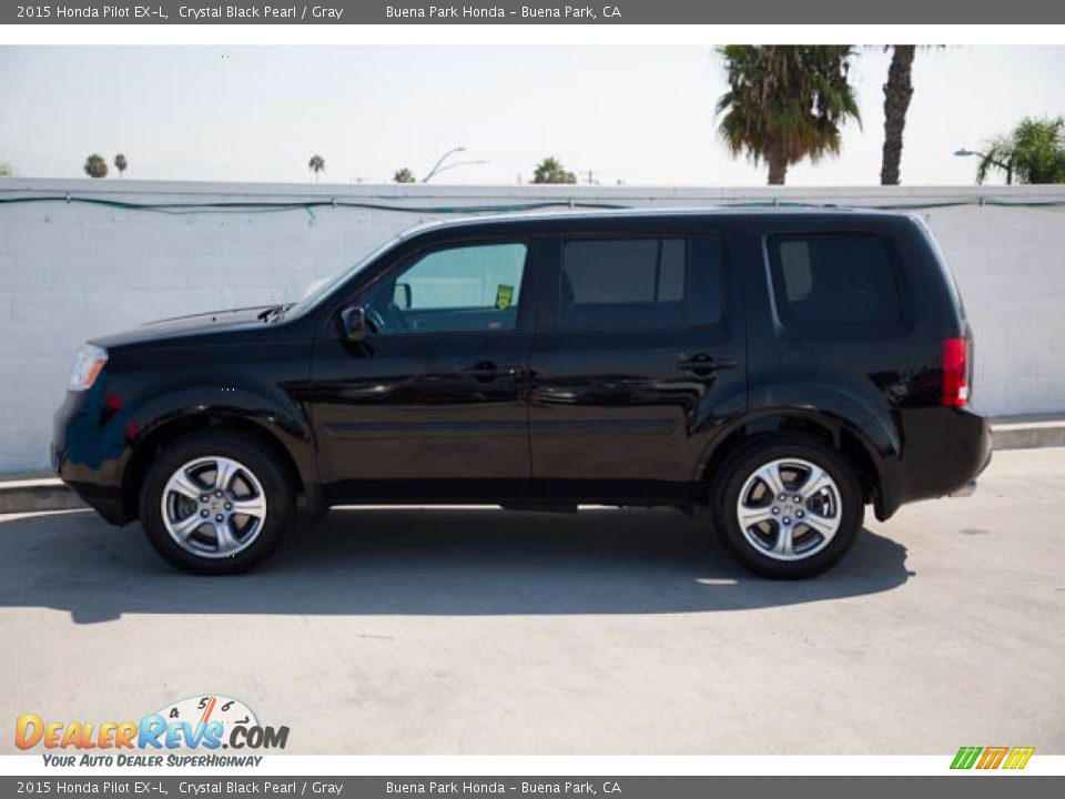 2015 Honda Pilot EX-L Crystal Black Pearl / Gray Photo #8