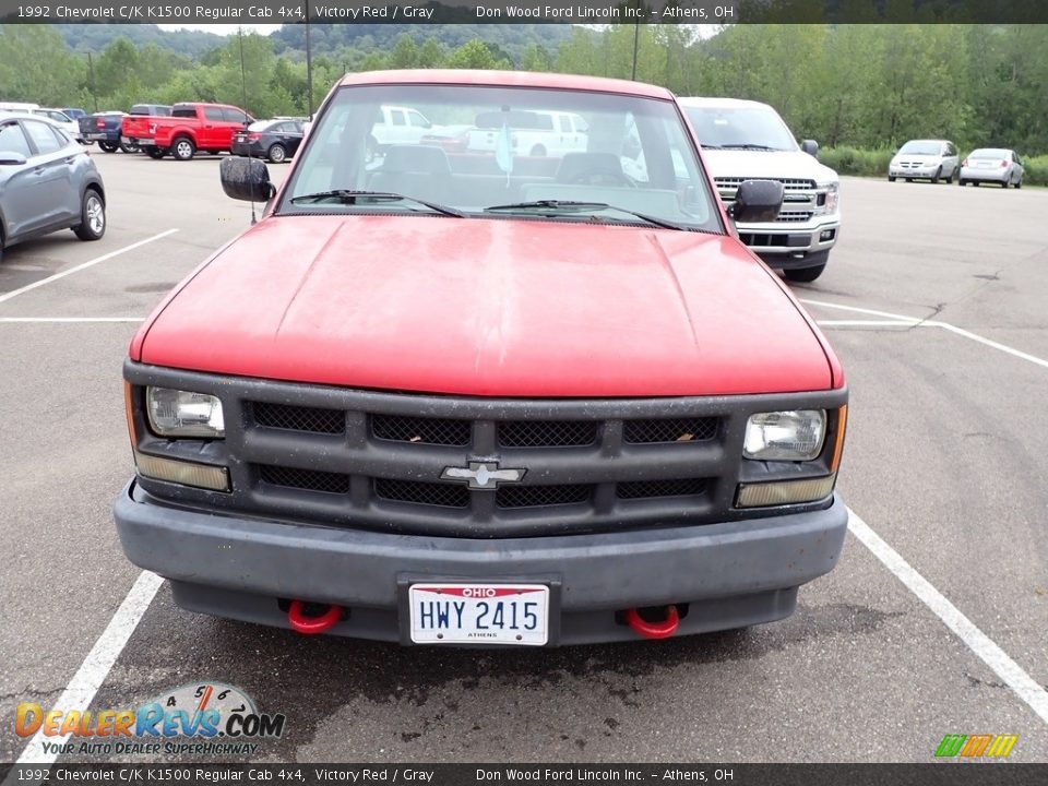 1992 Chevrolet C/K K1500 Regular Cab 4x4 Victory Red / Gray Photo #4