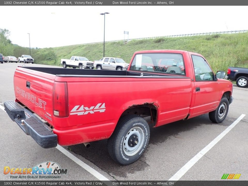 1992 Chevrolet C/K K1500 Regular Cab 4x4 Victory Red / Gray Photo #10