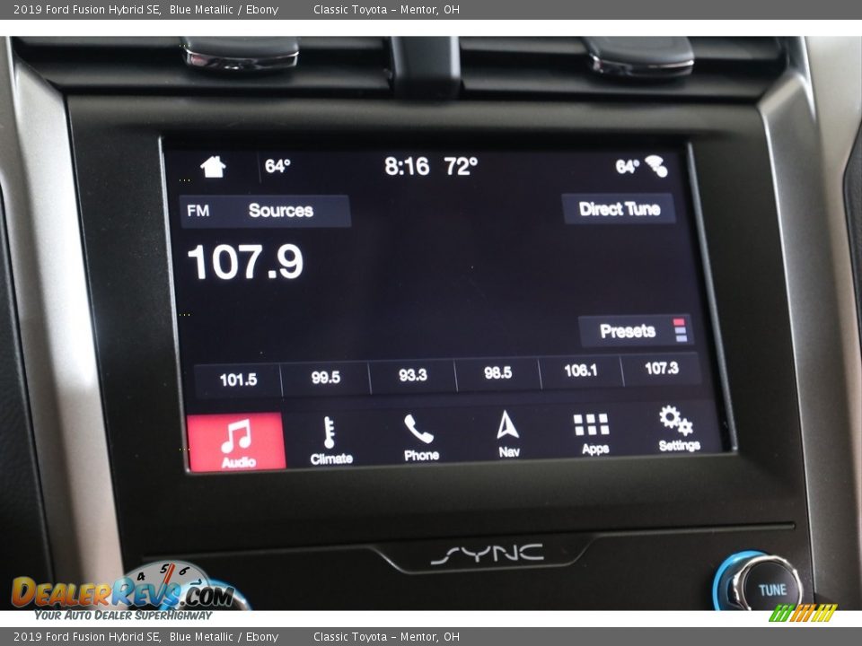 2019 Ford Fusion Hybrid SE Blue Metallic / Ebony Photo #9