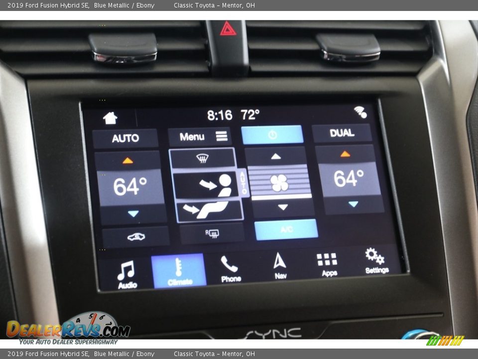 2019 Ford Fusion Hybrid SE Blue Metallic / Ebony Photo #10