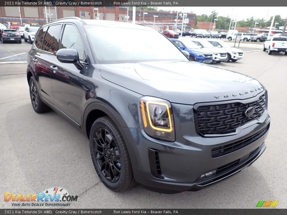 2021 Kia Telluride SX AWD Gravity Gray / Butterscotch Photo #3