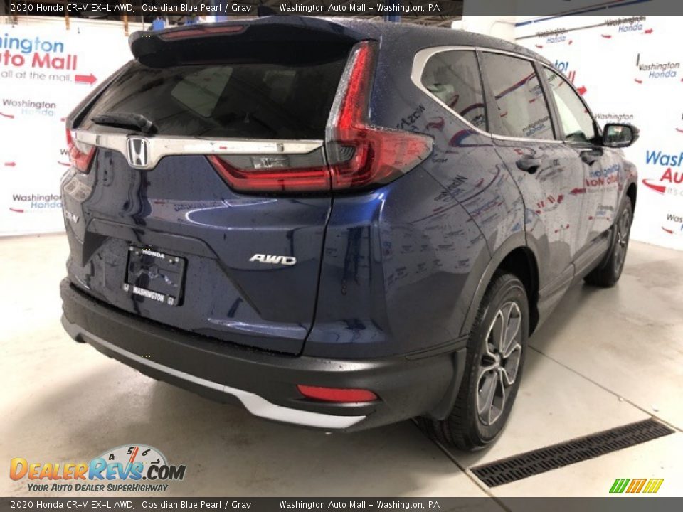 2020 Honda CR-V EX-L AWD Obsidian Blue Pearl / Gray Photo #3