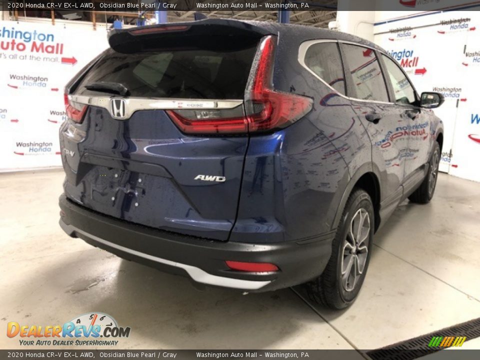 2020 Honda CR-V EX-L AWD Obsidian Blue Pearl / Gray Photo #3