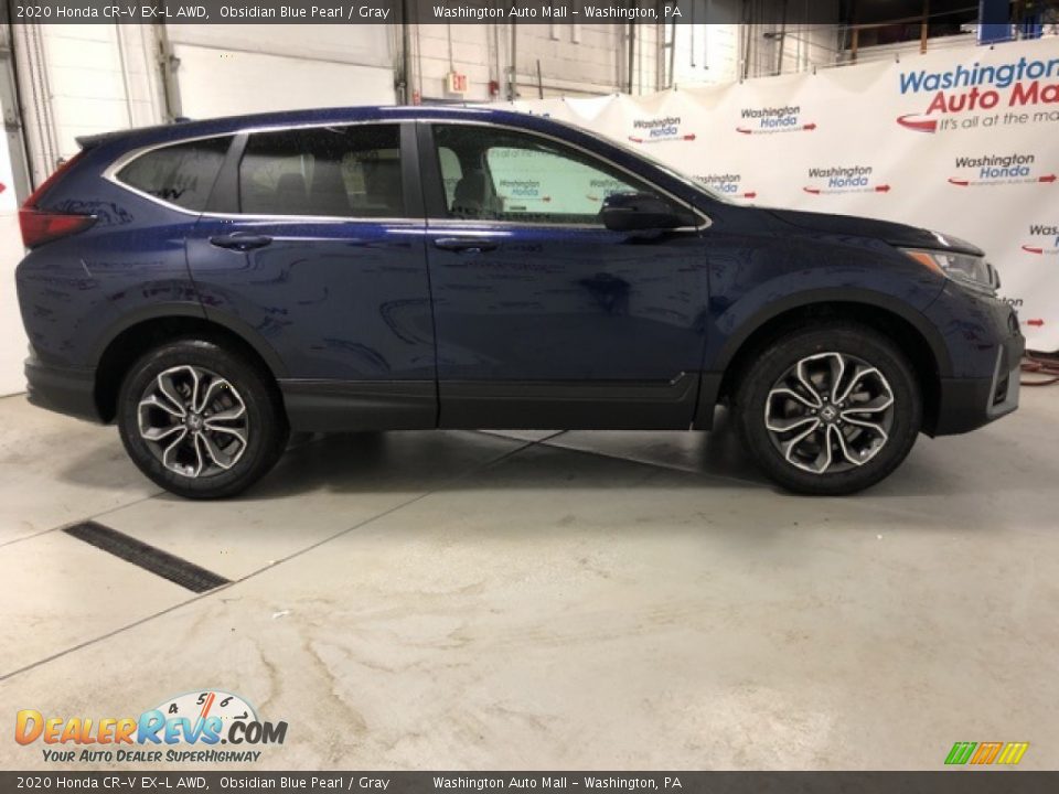 2020 Honda CR-V EX-L AWD Obsidian Blue Pearl / Gray Photo #4