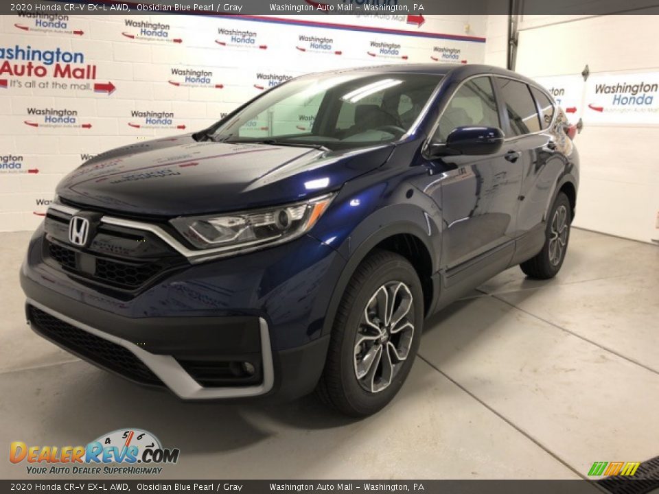 2020 Honda CR-V EX-L AWD Obsidian Blue Pearl / Gray Photo #1