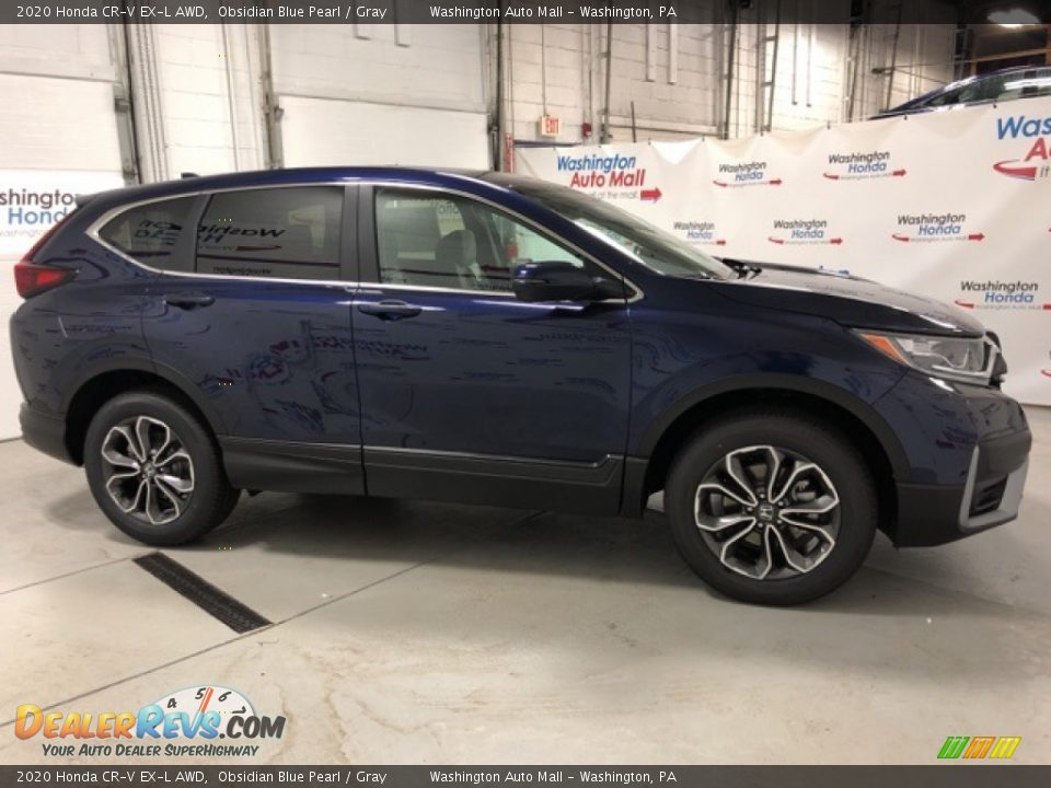 2020 Honda CR-V EX-L AWD Obsidian Blue Pearl / Gray Photo #4