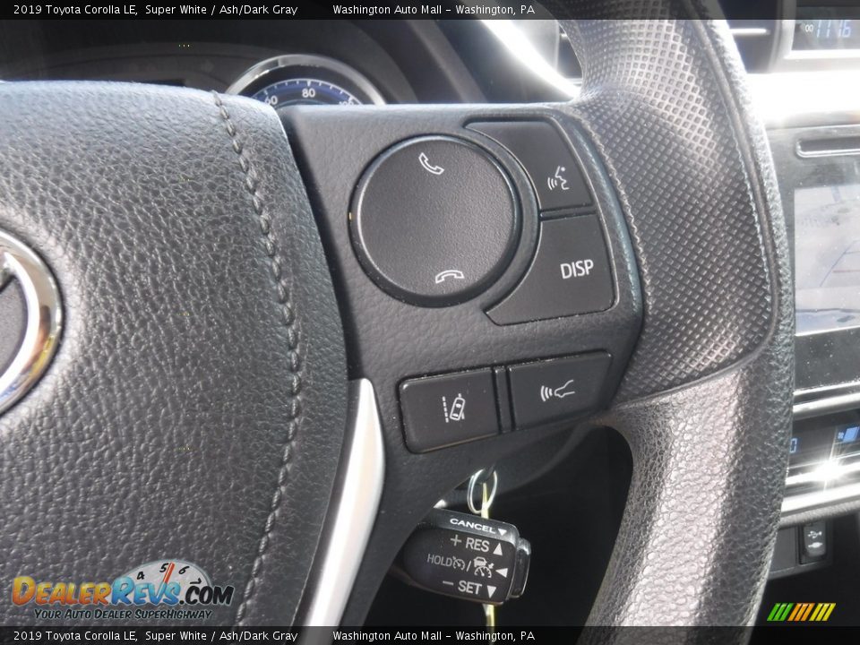2019 Toyota Corolla LE Super White / Ash/Dark Gray Photo #7