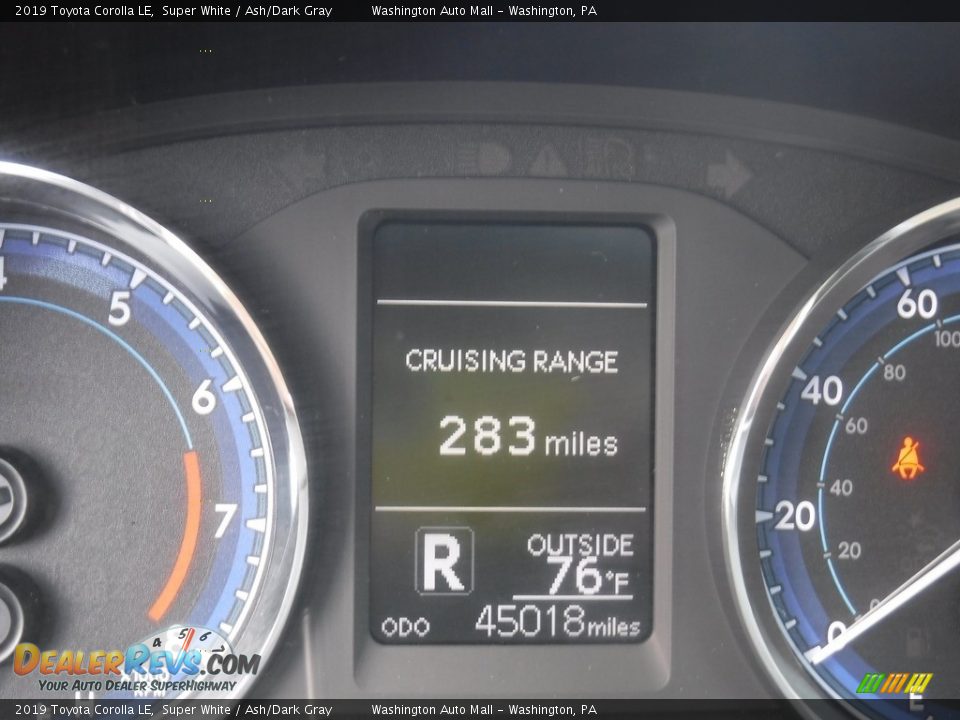 2019 Toyota Corolla LE Super White / Ash/Dark Gray Photo #25