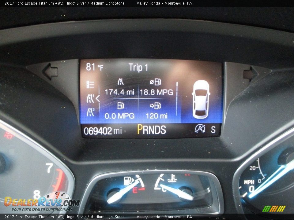 2017 Ford Escape Titanium 4WD Ingot Silver / Medium Light Stone Photo #20