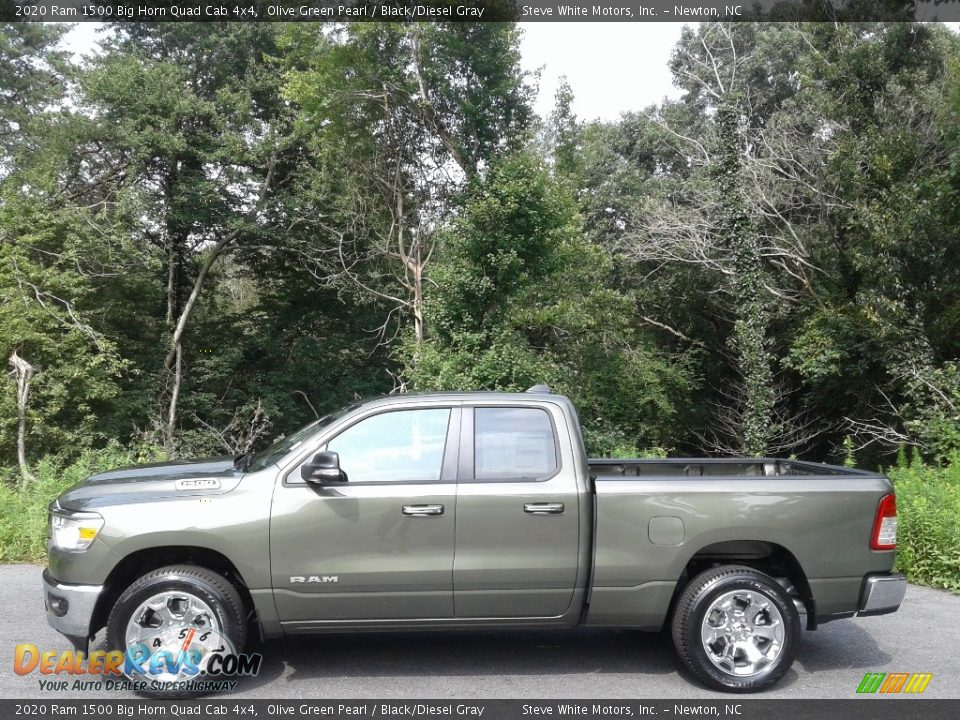 2020 Ram 1500 Big Horn Quad Cab 4x4 Olive Green Pearl / Black/Diesel Gray Photo #1