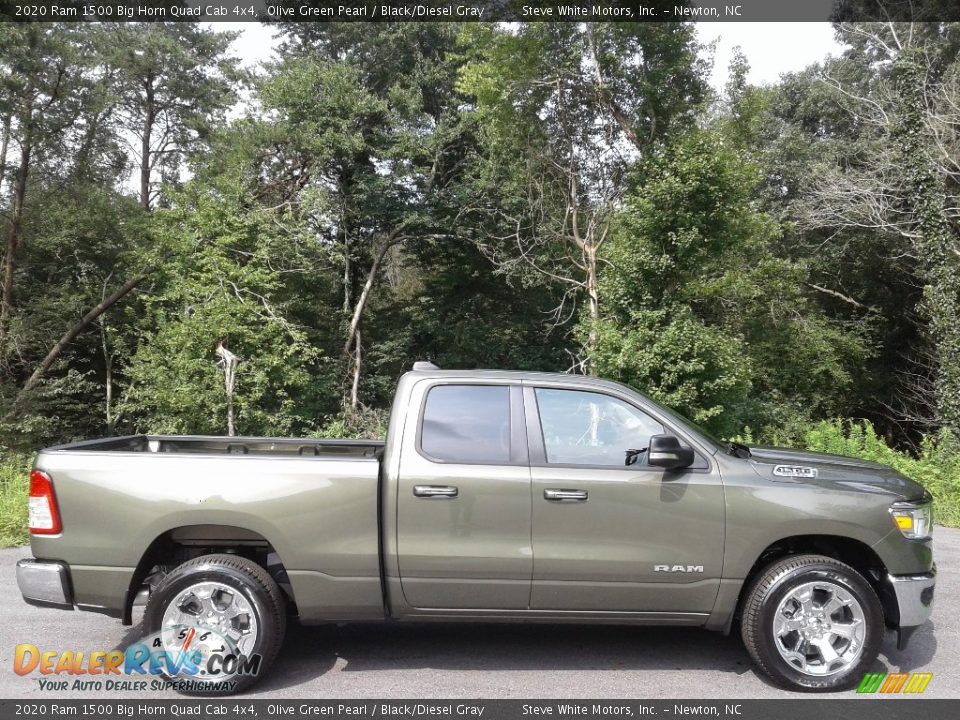 2020 Ram 1500 Big Horn Quad Cab 4x4 Olive Green Pearl / Black/Diesel Gray Photo #5