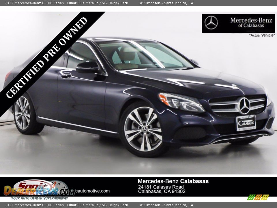 2017 Mercedes-Benz C 300 Sedan Lunar Blue Metallic / Silk Beige/Black Photo #1